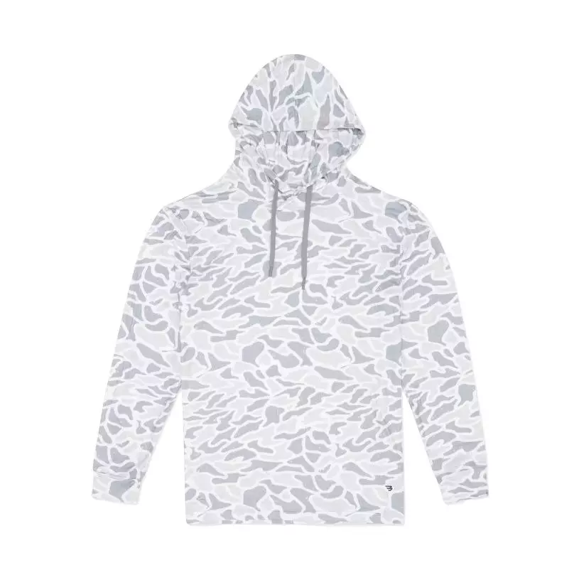 Burlebo Men's Performance Hoodie - White Camo - WHITE
