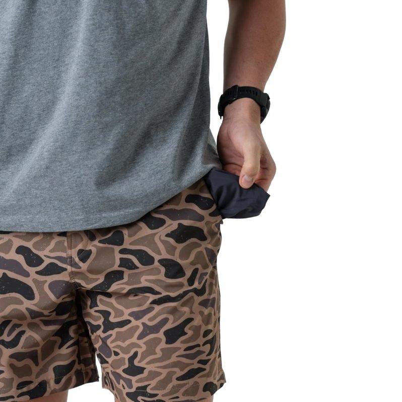 Burlebo Men's Everyday Shorts - Gauge&nbsp;Camo - BROWN/BLACK Thumbnail View 3