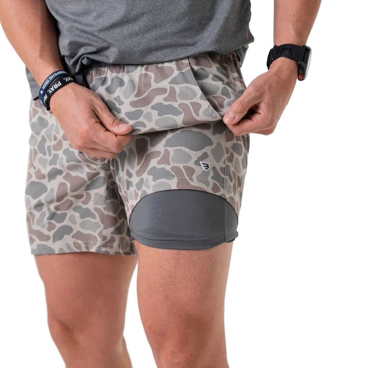Burlebo Men's Athletic Shorts - Classic Deer Camo - CAMOUFLAGE Thumbnail View 2