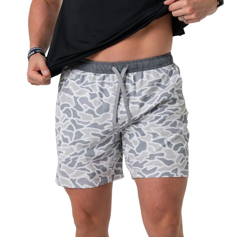 Burlebo Men's Athletic Shorts - White Camo - WHITE Thumbnail View 1