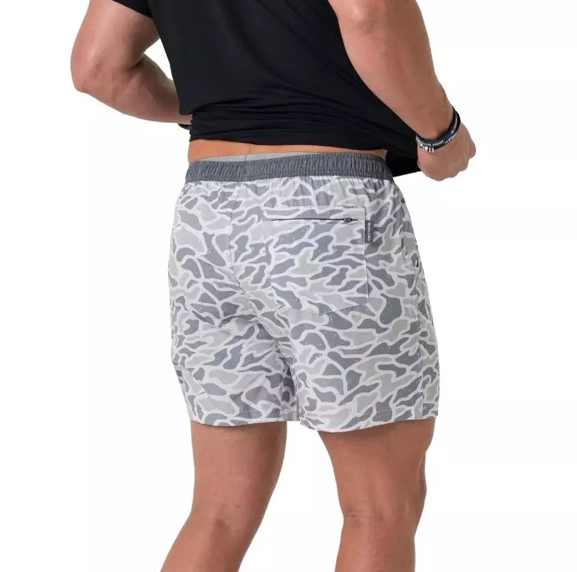Burlebo Men's Athletic Shorts - White Camo - WHITE