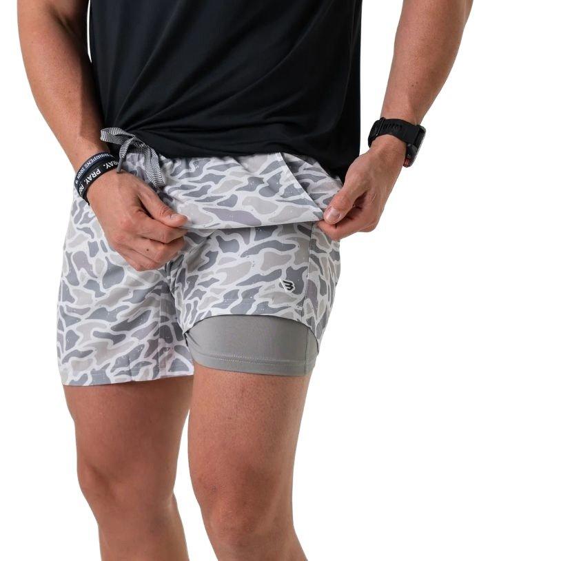 Burlebo Men's Athletic Shorts - White Camo - WHITE Thumbnail View 3