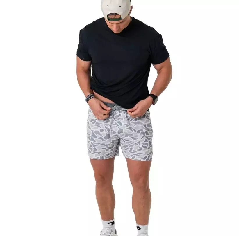 Burlebo Men's Athletic Shorts - White Camo - WHITE
