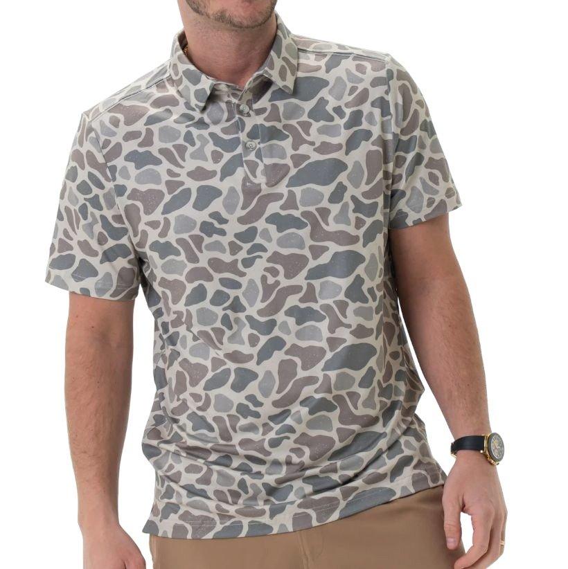 Burlebo Men's Performance Polo - Classic Deer Camo - CAMOUFLAGE Thumbnail View 1