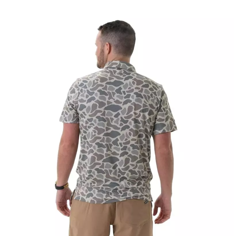 Burlebo Men's Performance Polo - Classic Deer Camo - CAMOUFLAGE
