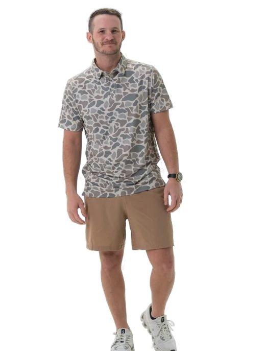 Burlebo Men's Performance Polo - Classic Deer Camo - CAMOUFLAGE Thumbnail View 3