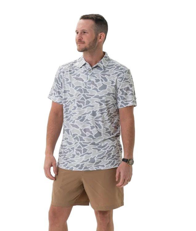 Burlebo Men's Performance Polo - White&nbsp;​Camo - WHITE Thumbnail View 3