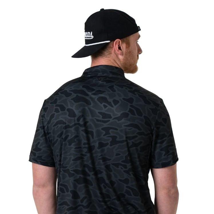 Burlebo Men's Performance Polo - Black&nbsp;Camo - BLACK Thumbnail View 2