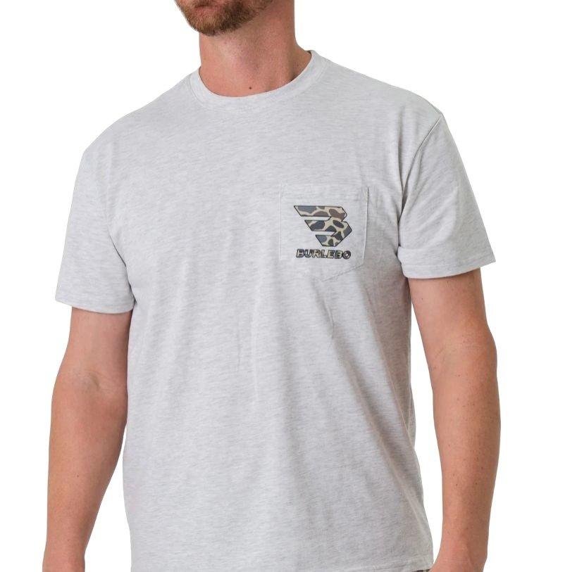 Burlebo Men's Flying B Classic Deer Camo Tee - Ash Grey - GREY Thumbnail View 1