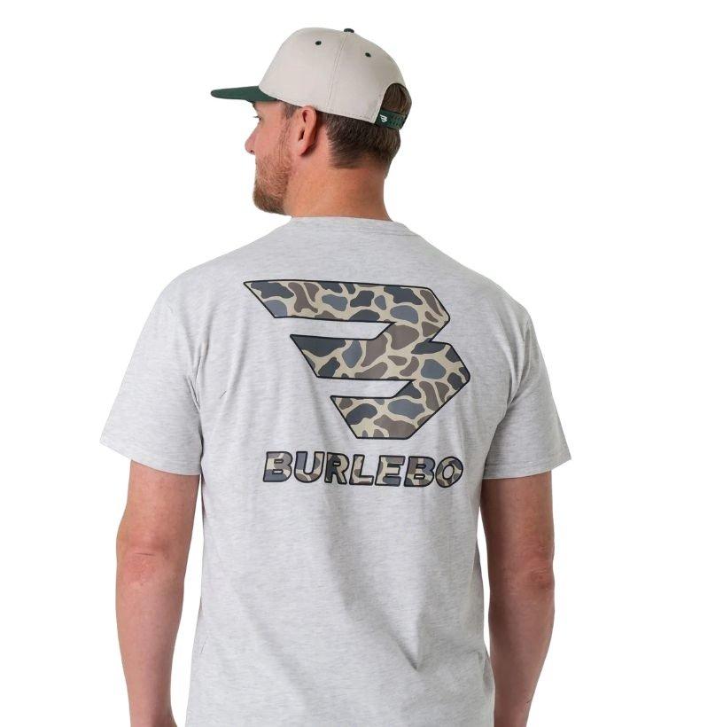Burlebo Men's Flying B Classic Deer Camo Tee - Ash Grey - GREY Thumbnail View 2