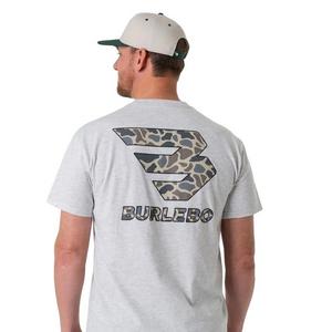 Burlebo Men's Flying B Classic Deer Camo Tee - Ash Grey