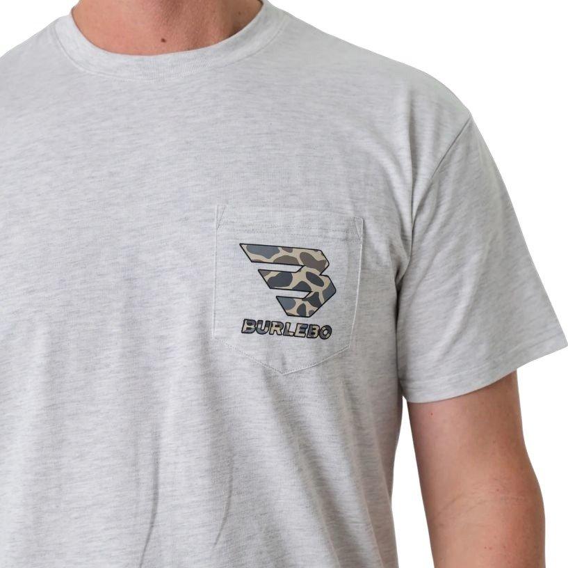 Burlebo Men's Flying B Classic Deer Camo Tee - Ash Grey - GREY Thumbnail View 4