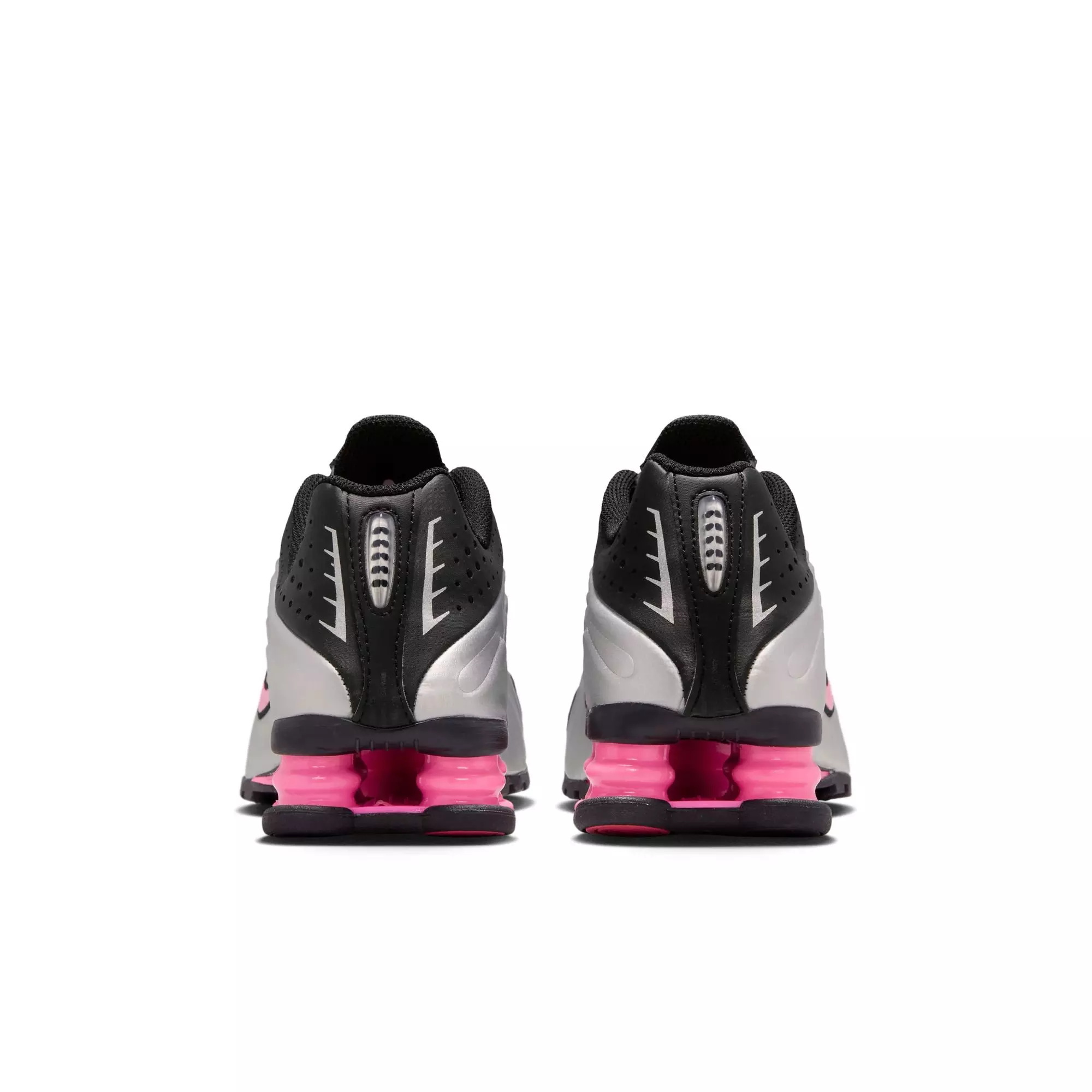Nike Shox R4 "Black/Metallic Silver/Pinksicle" Grade School Girls' Shoe - BLACK/PINK