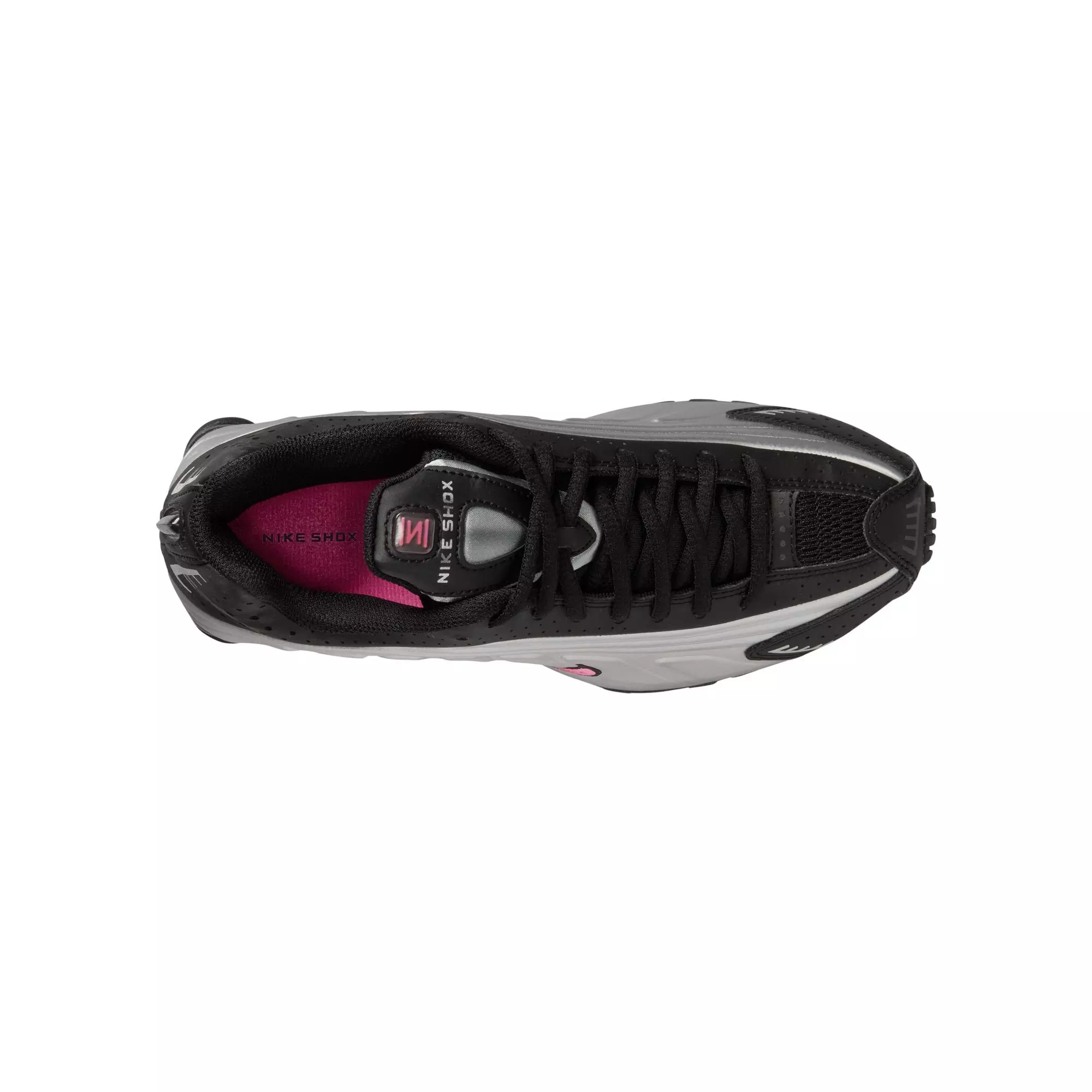 Nike Shox R4 "Black/Metallic Silver/Pinksicle" Grade School Girls' Shoe - BLACK/PINK