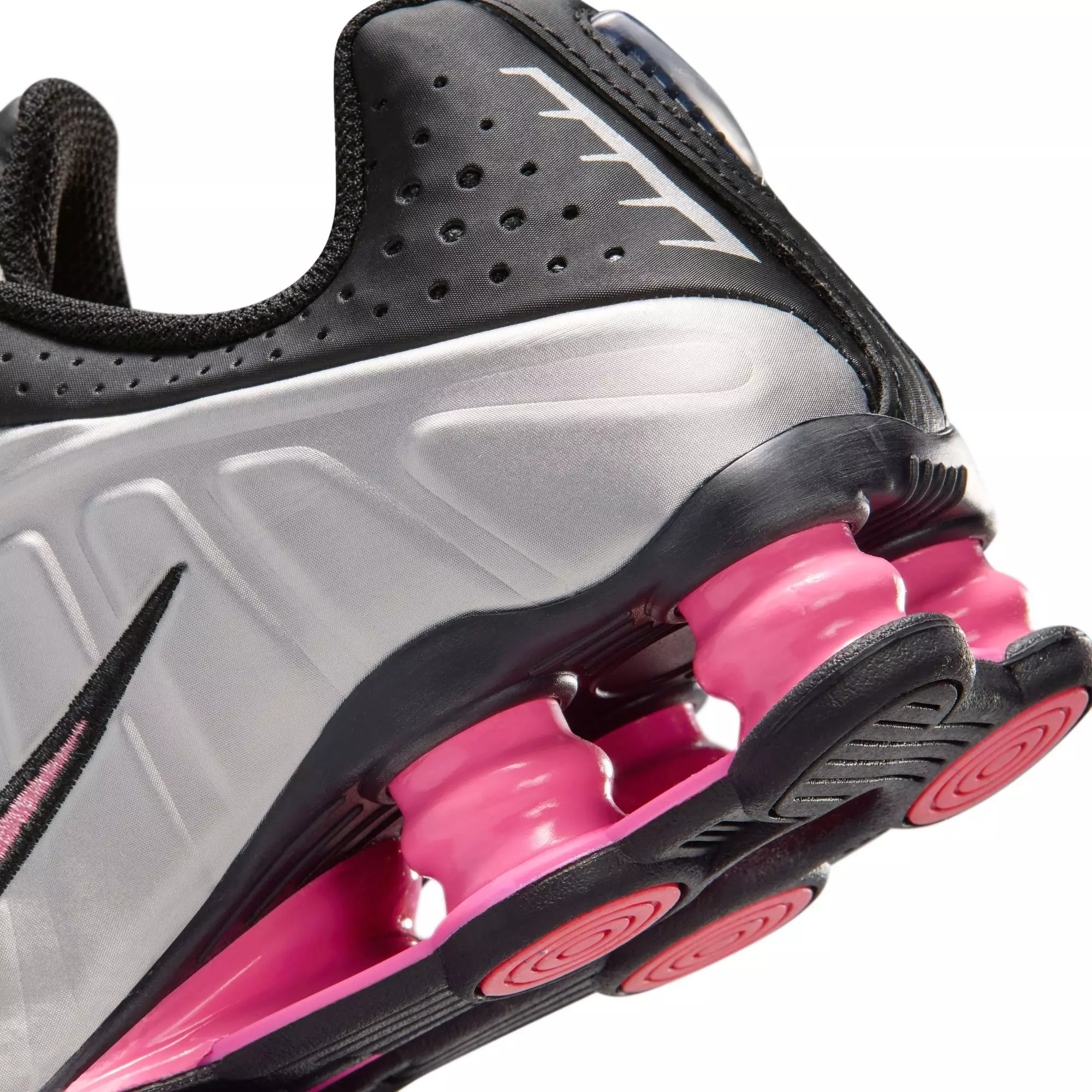 Nike Shox R4 "Black/Metallic Silver/Pinksicle" Grade School Girls' Shoe - BLACK/PINK