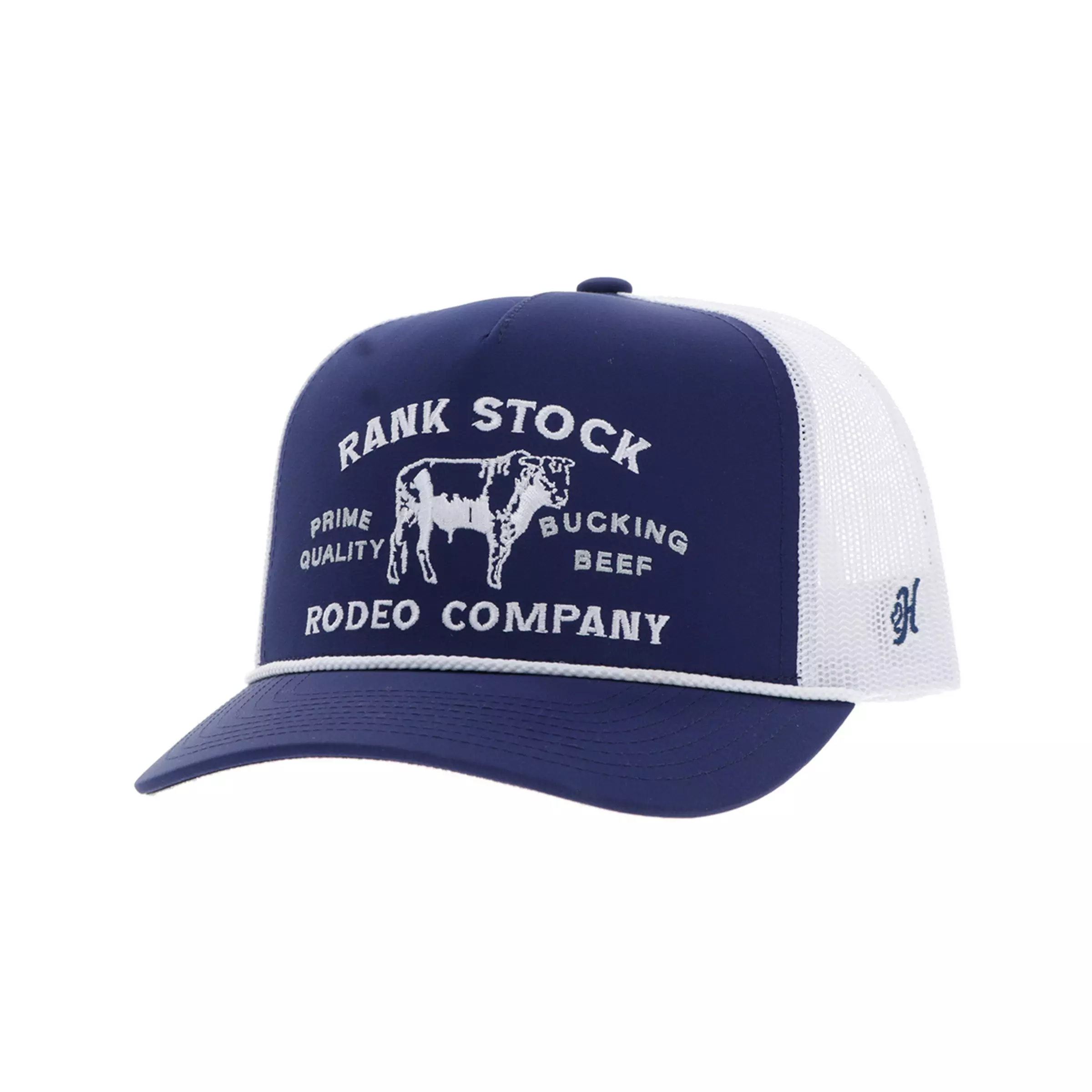 Hooey Rank Stock 5 Panel Trucker Snapback Hat-Navy - NAVY