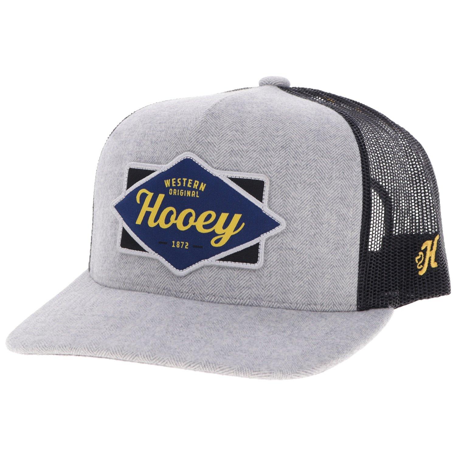 Hooey Diamond Patch Trucker Snapback Hat-Grey - GREY Thumbnail View 1