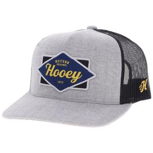 Hooey Diamond Patch Trucker Snapback Hat-Grey