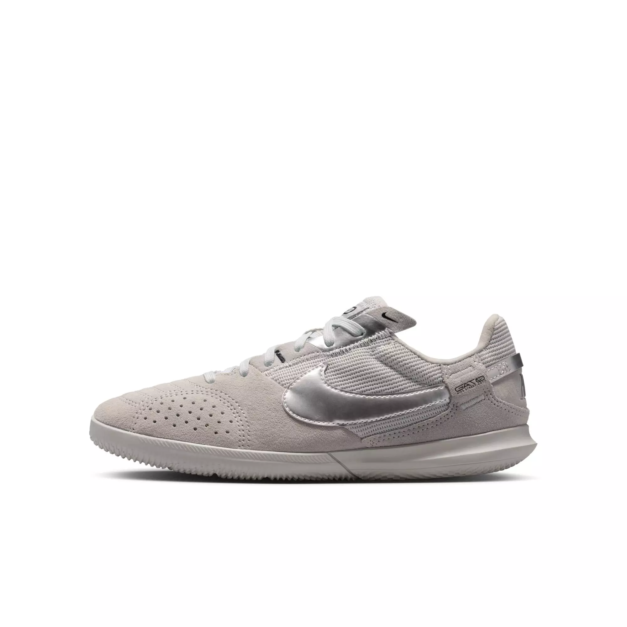 Nike Jr. Streetgato Low-Top "Lt Smoke Grey/Metallic Silver" Grade School Boys' Soccer Cleat - SMOKE