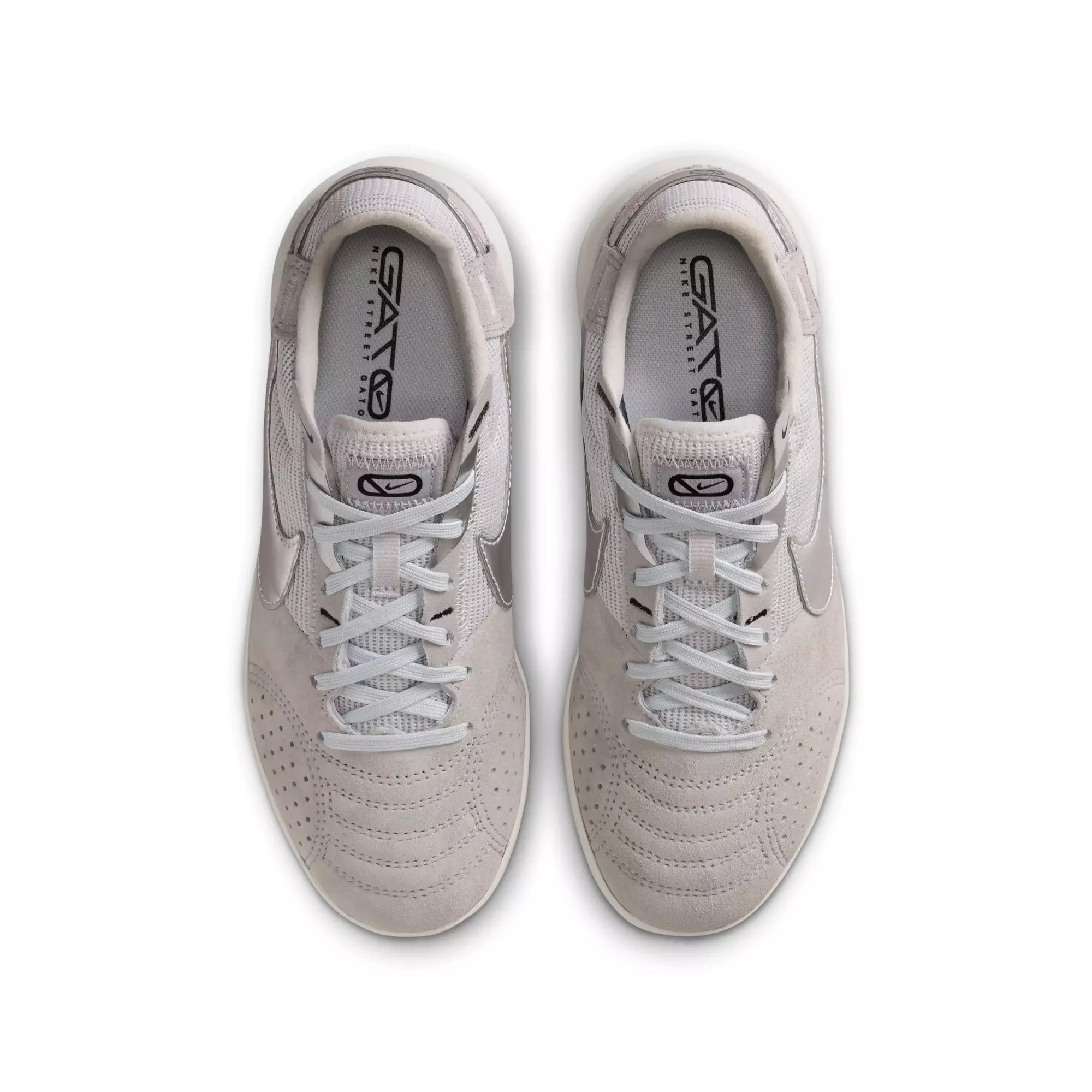 Nike Jr. Streetgato Low-Top "Lt Smoke Grey/Metallic Silver" Grade School Boys' Soccer Cleat - SMOKE