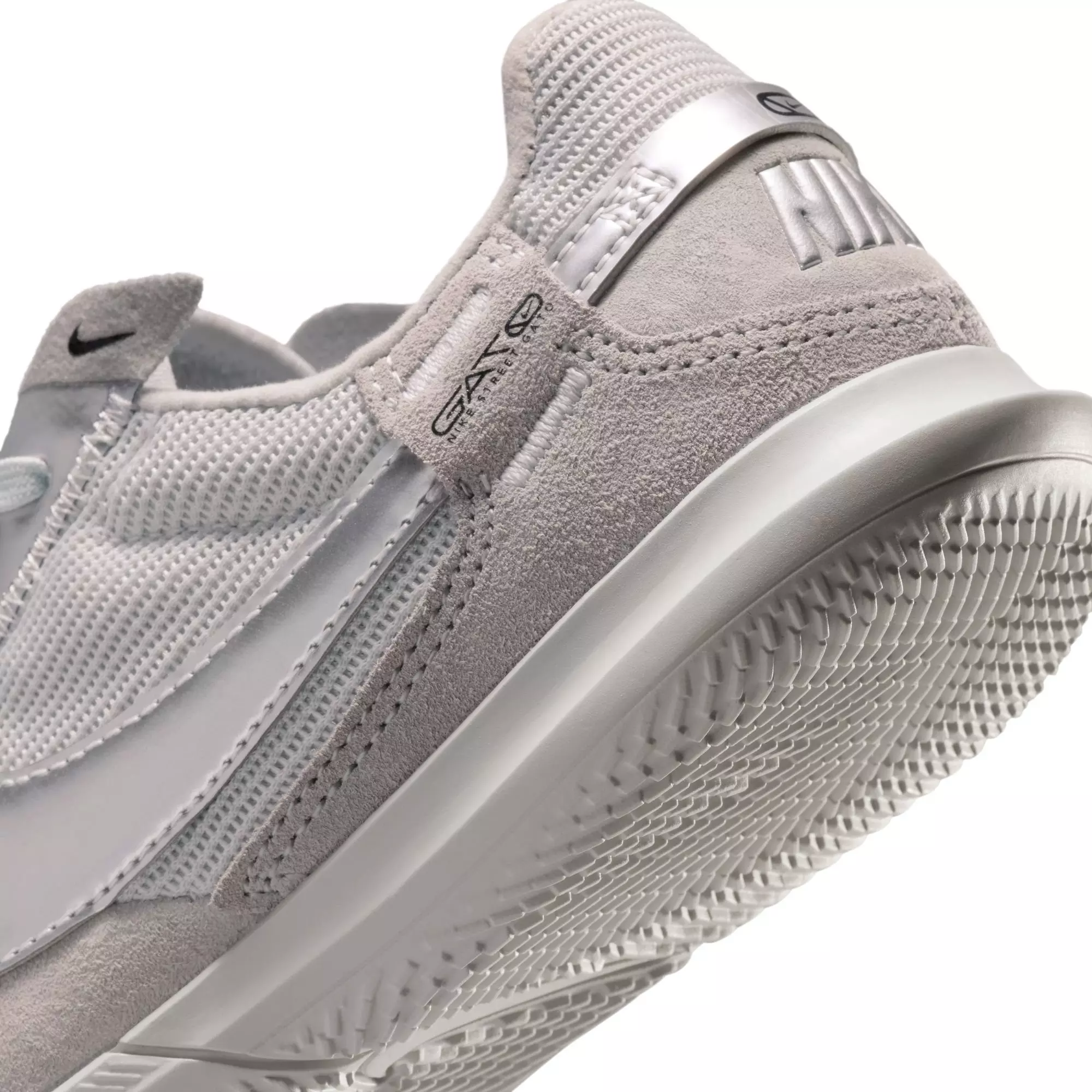 Nike Jr. Streetgato Low-Top "Lt Smoke Grey/Metallic Silver" Grade School Boys' Soccer Cleat - SMOKE