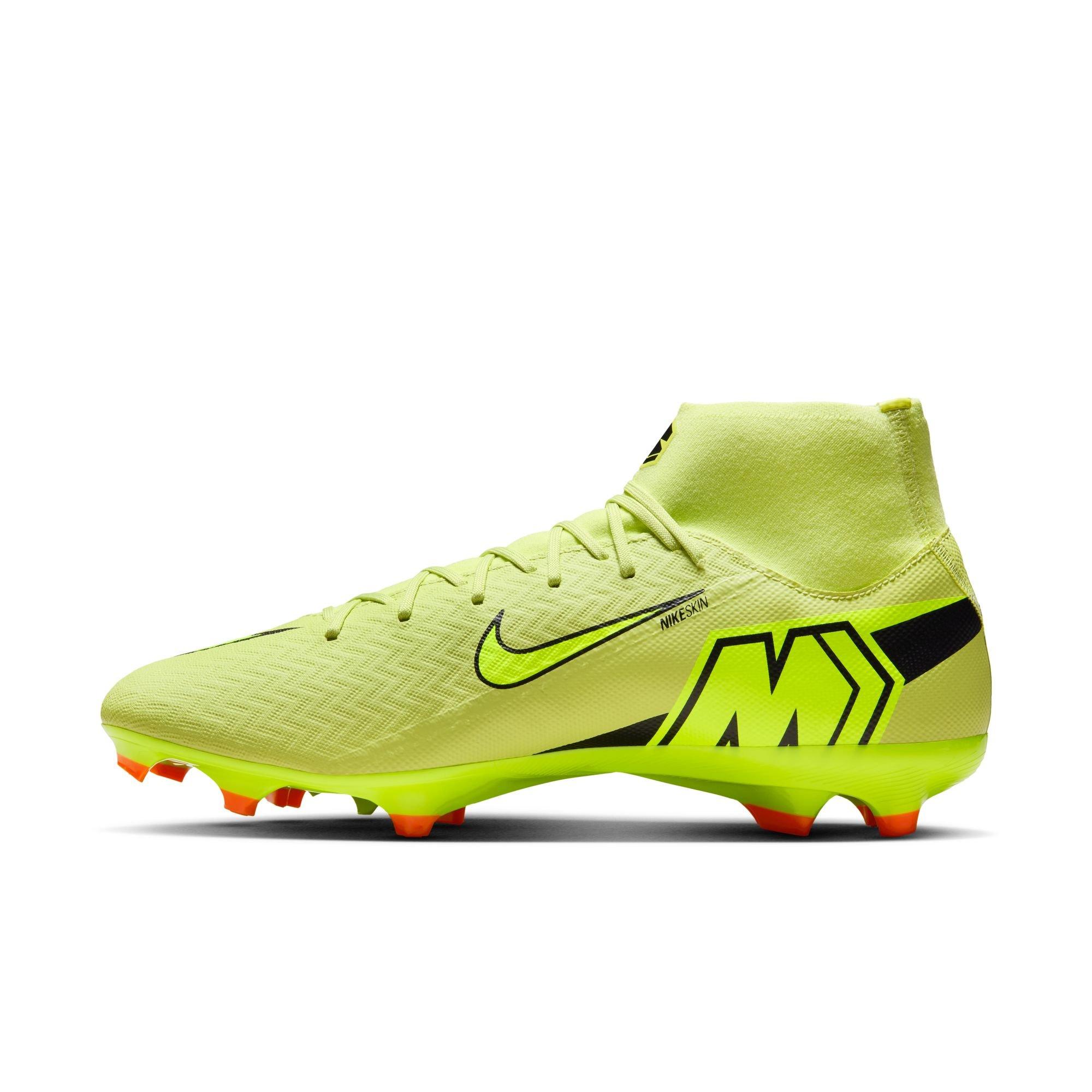 Nike Mercurial Superfly 10 Academy MG High-Top "Limelight/Volt/Hyper Crimson" Men's Soccer Cleat - VOLT Thumbnail View 4
