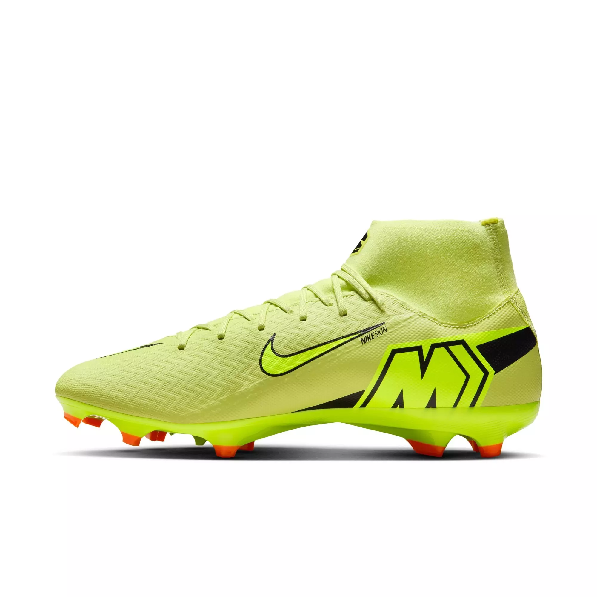 Nike Mercurial Superfly 10 Academy MG High-Top "Limelight/Volt/Hyper Crimson" Men's Soccer Cleat - VOLT
