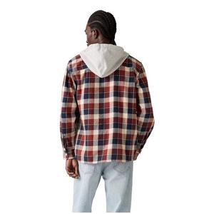 Levi's Men's Reeve Plaid Flannel Hoodie - Russet Brown