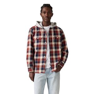 Levi's Men's Reeve Plaid Flannel Hoodie - Russet Brown