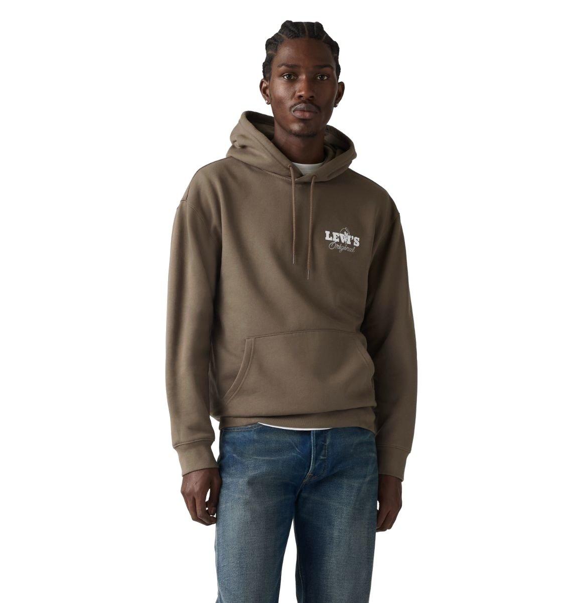 Levi's Men's Archival Desert Cowboy Hoodie - Bungee Cord - BROWN Thumbnail View 1