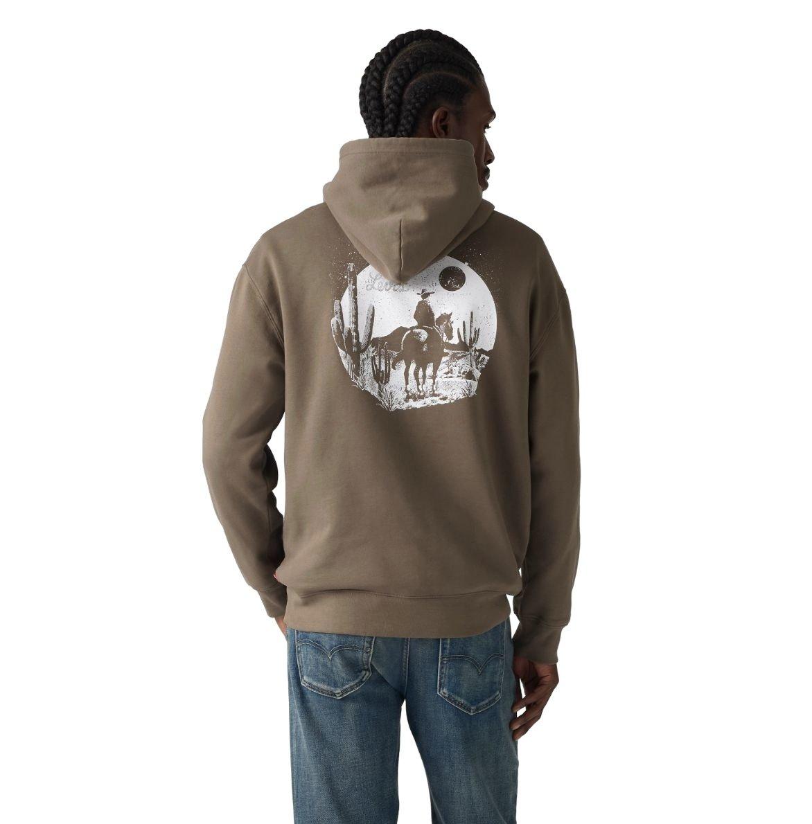 Levi's Men's Archival Desert Cowboy Hoodie - Bungee Cord - BROWN Thumbnail View 2