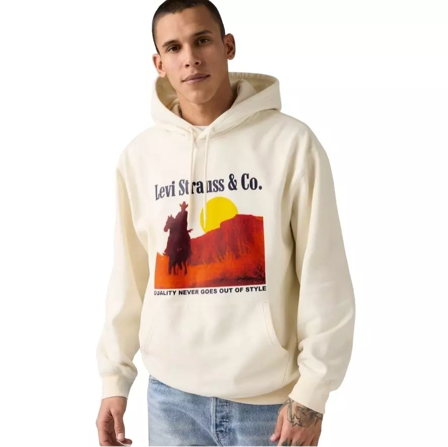 Levi's Men's Archival Western Hoodie - Egret - CREAM