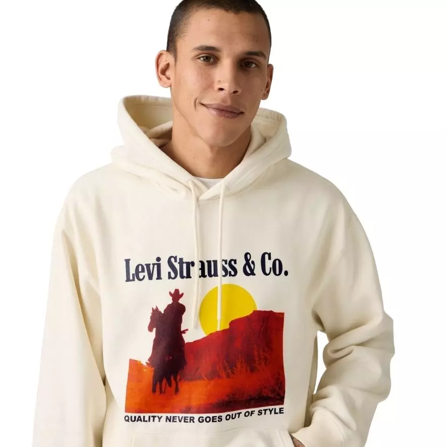 Levi's Men's Archival Western Hoodie - Egret - CREAM