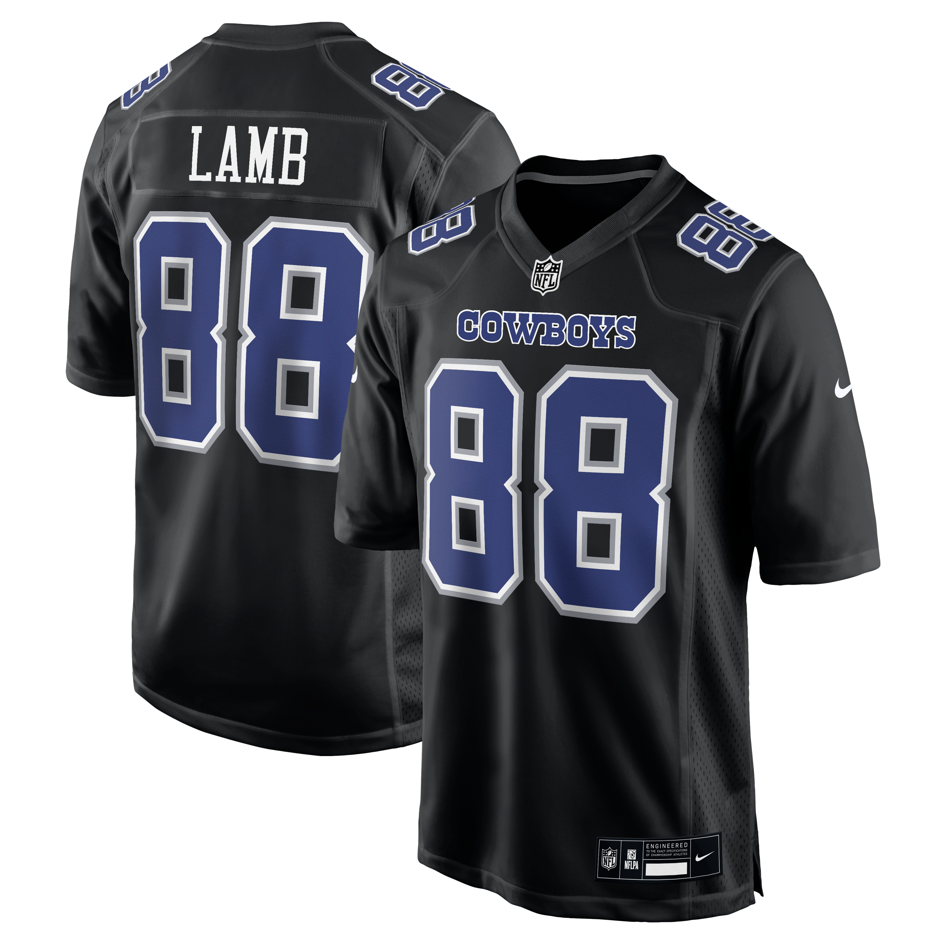 Nike Dallas Cowboys CeeDee Lamb Alternate Jersey-Black - BLACK Thumbnail View 3