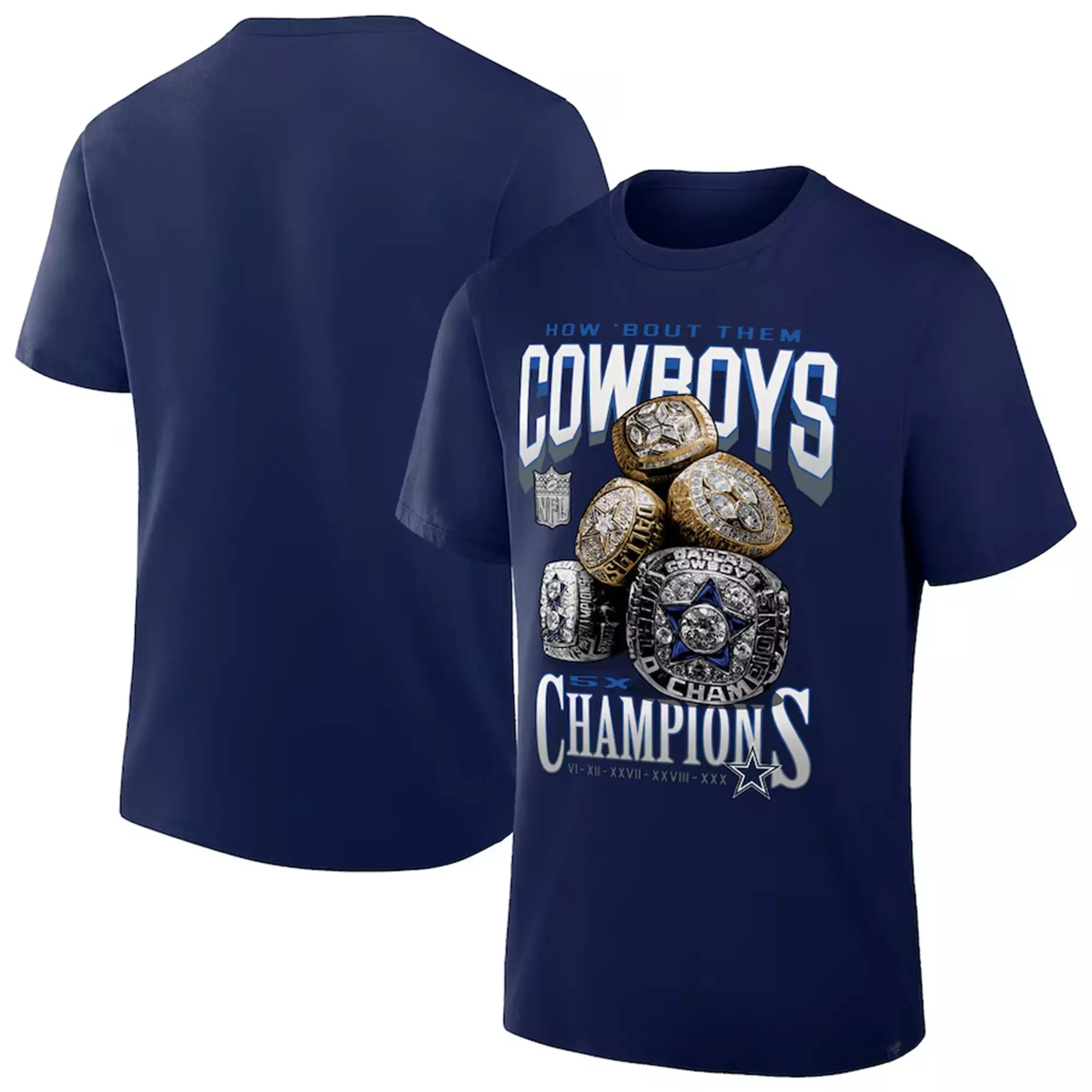 Nike Dallas Cowboys Rings Tee-Navy - NAVY