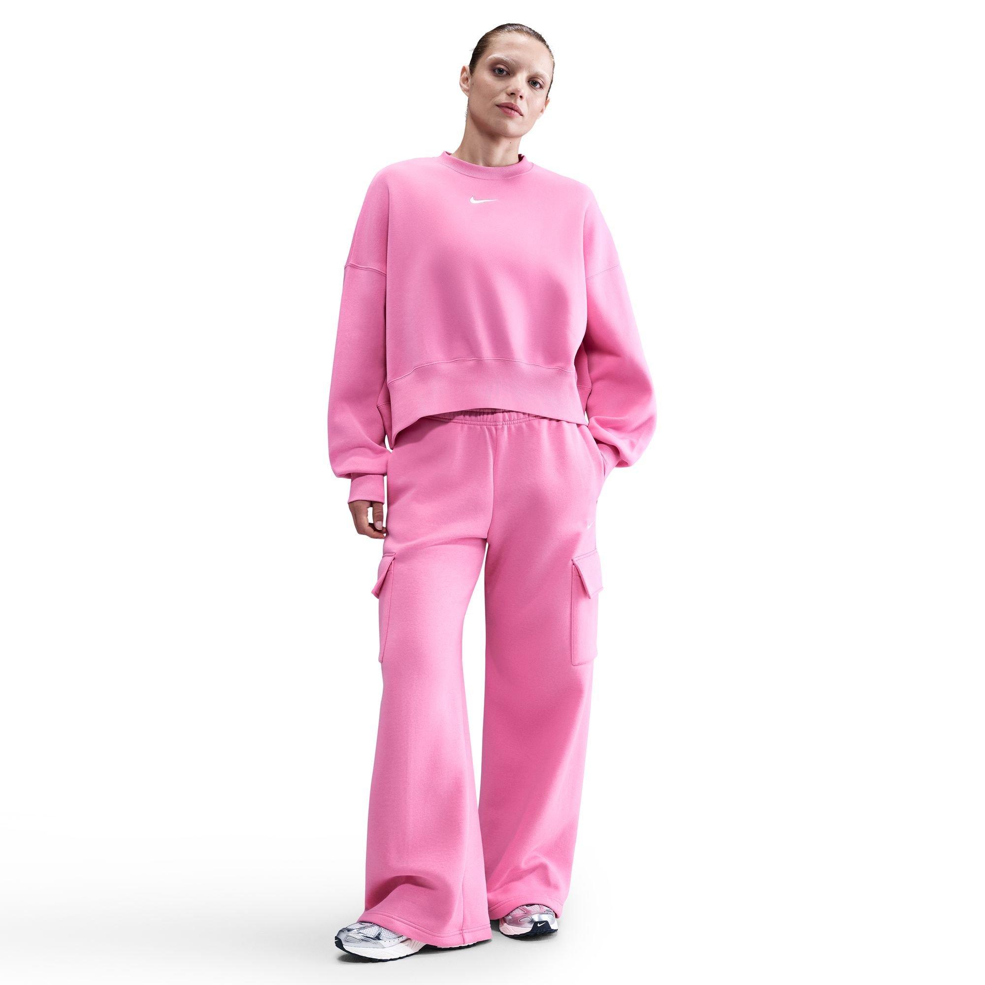 Nike Women's Sportswear Phoenix Fleece Over-Oversized Crew-Neck Sweatshirt - Pink - PINK Thumbnail View 1