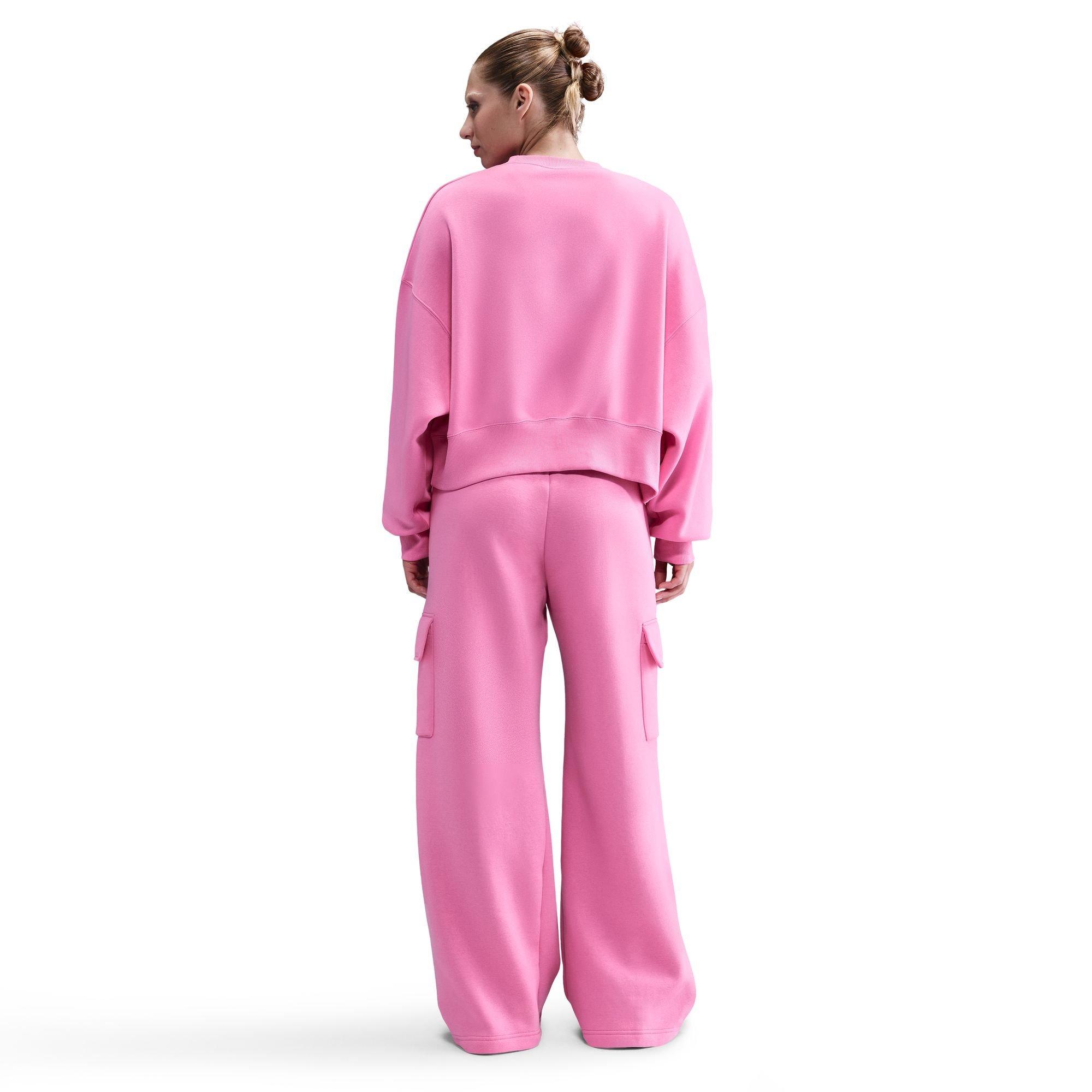 Nike Women's Sportswear Phoenix Fleece Over-Oversized Crew-Neck Sweatshirt - Pink - PINK Thumbnail View 2