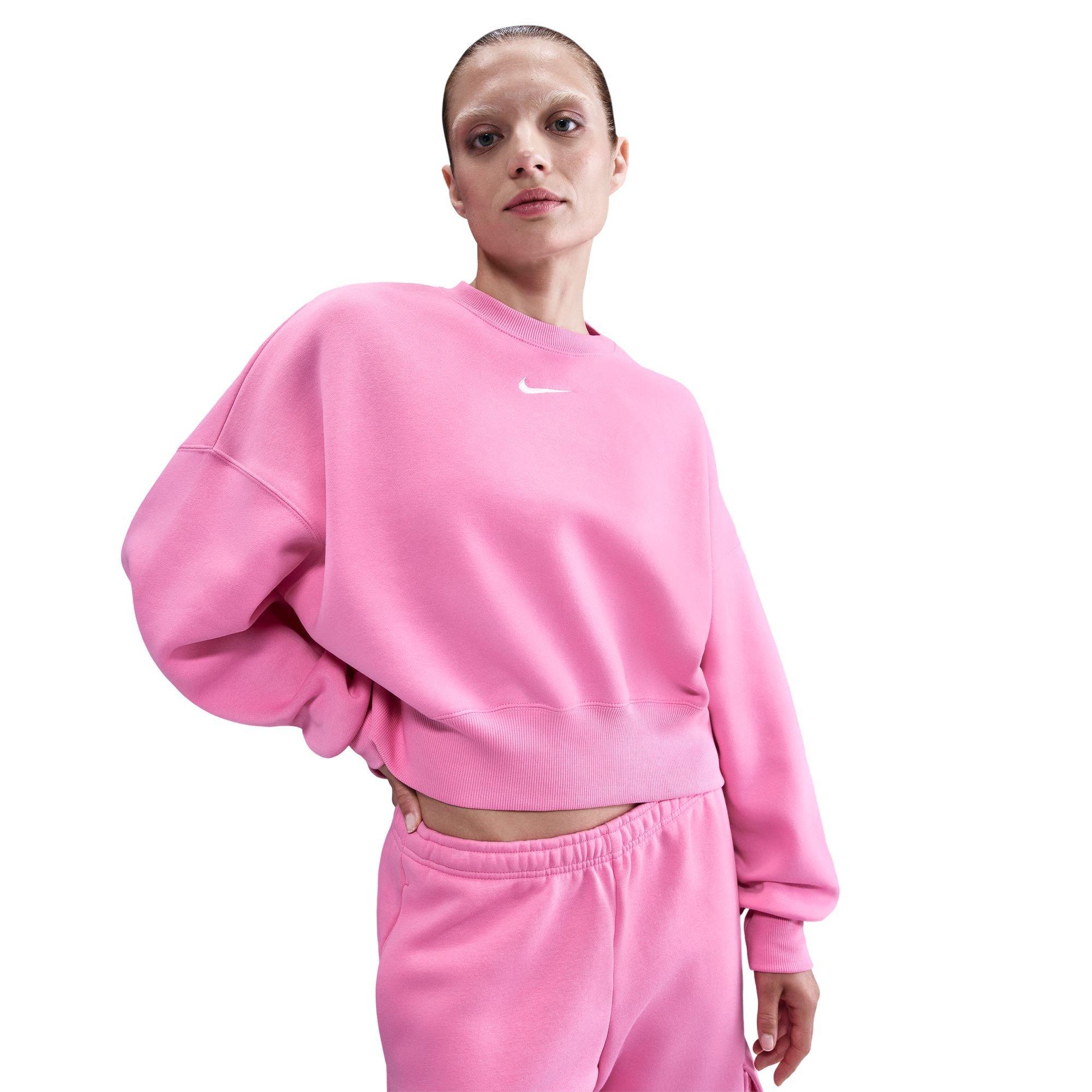 Nike Women's Sportswear Phoenix Fleece Over-Oversized Crew-Neck Sweatshirt - Pink - PINK Thumbnail View 3
