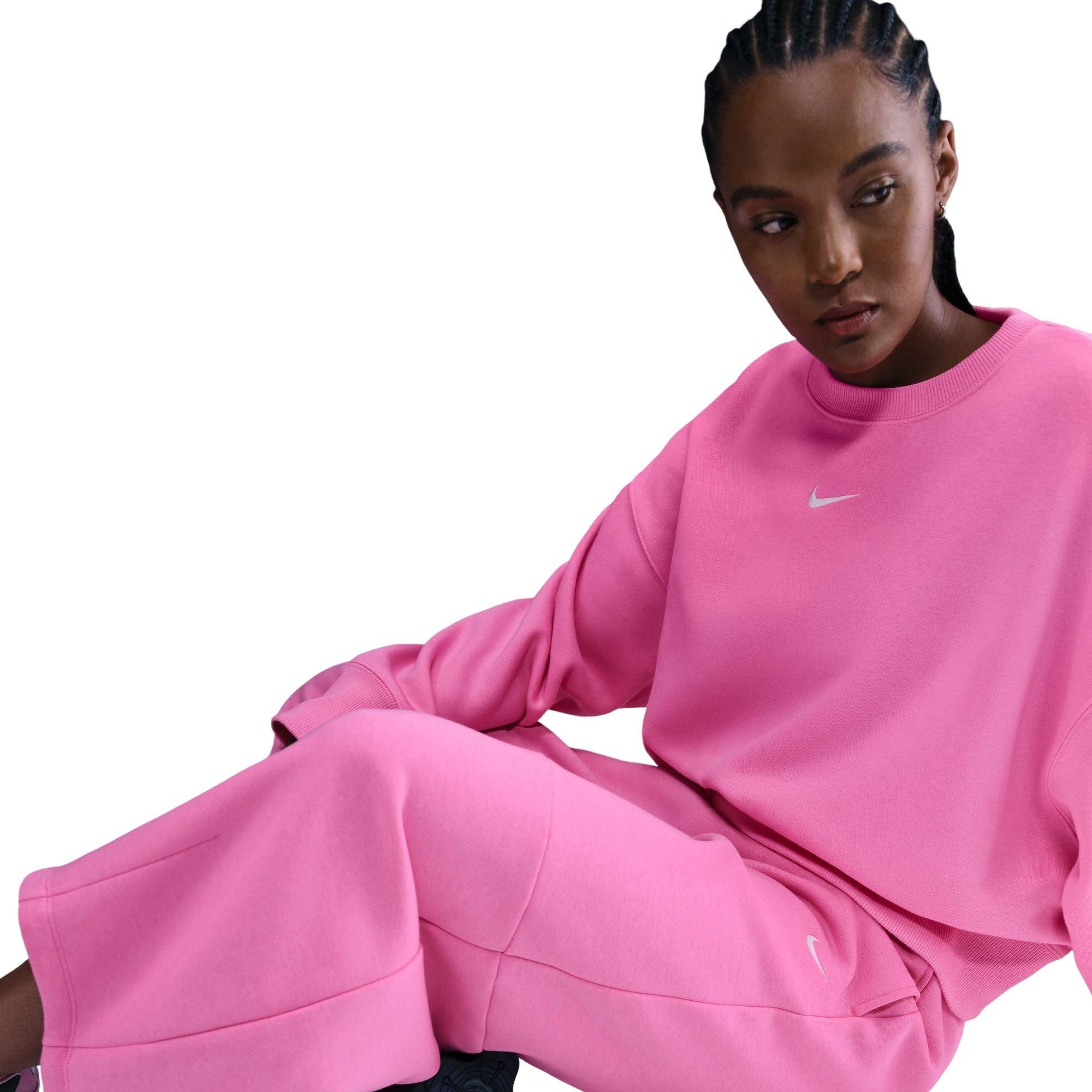 Nike Women's Sportswear Phoenix Loose Mid-Rise Barrel Pants - PINK Thumbnail View 5