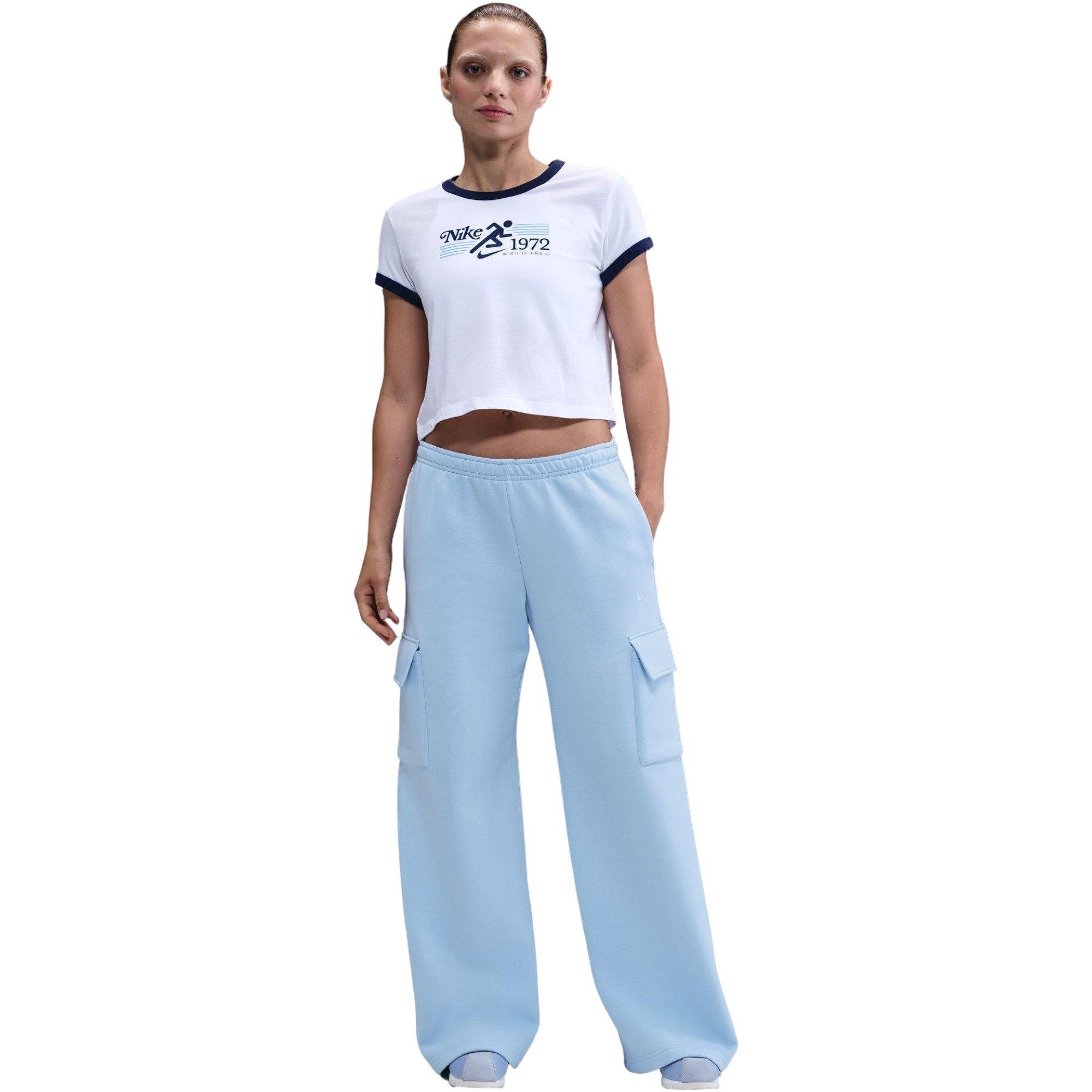 Nike Women's Sportwear Phoenix Wide Leg Cargo Pants - Blue - BLUE Thumbnail View 1