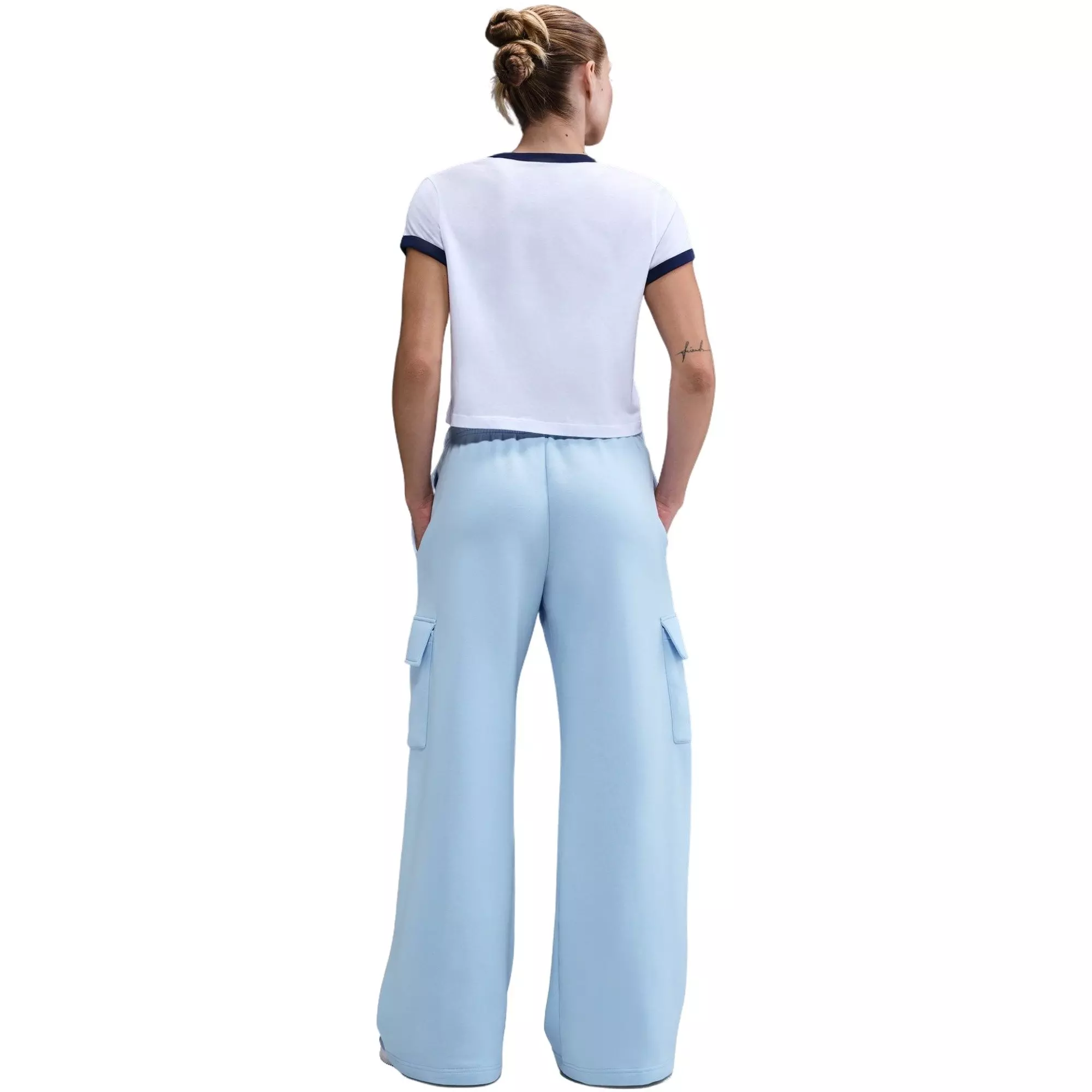 Nike Women's Sportwear Phoenix Wide Leg Cargo Pants - Blue - BLUE