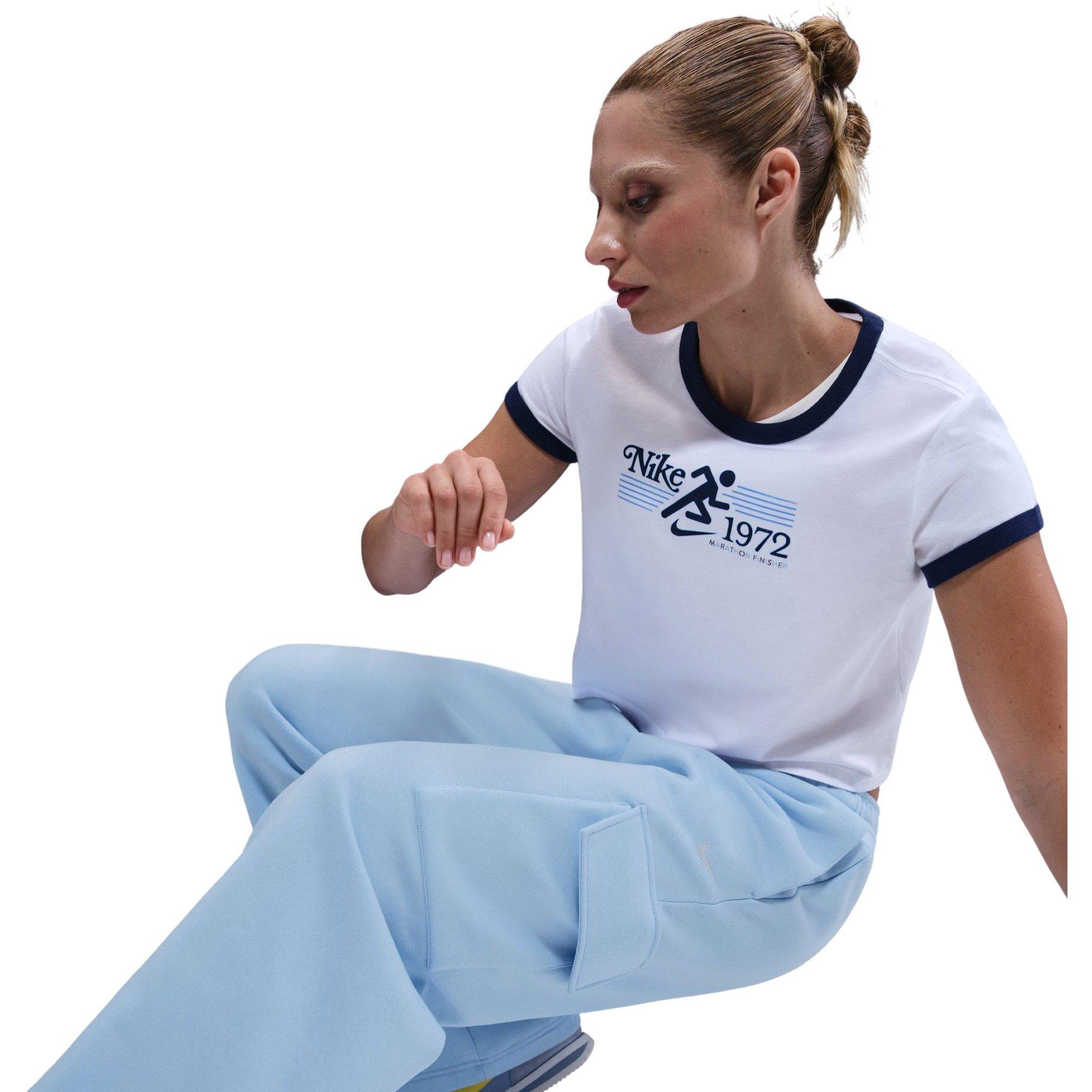 Nike Women's Sportwear Phoenix Wide Leg Cargo Pants-Blue - BLUE Thumbnail View 5