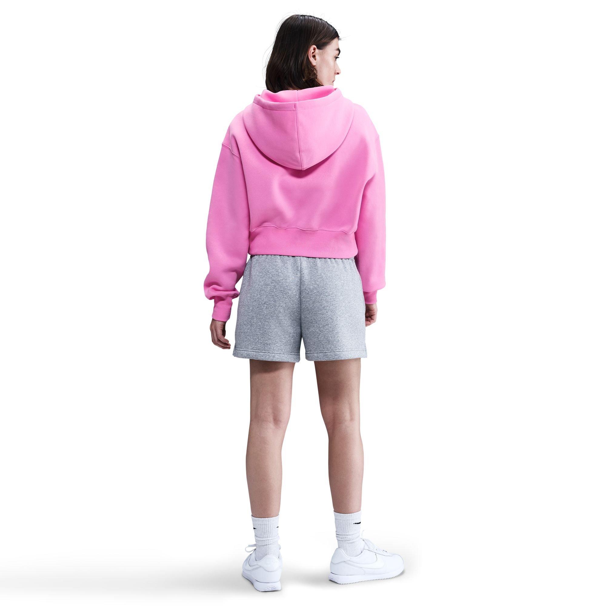 Nike Women's Sportswear Phoenix Fleece Loose Full-Zip Crop Jacket - Pink - PINK Thumbnail View 2