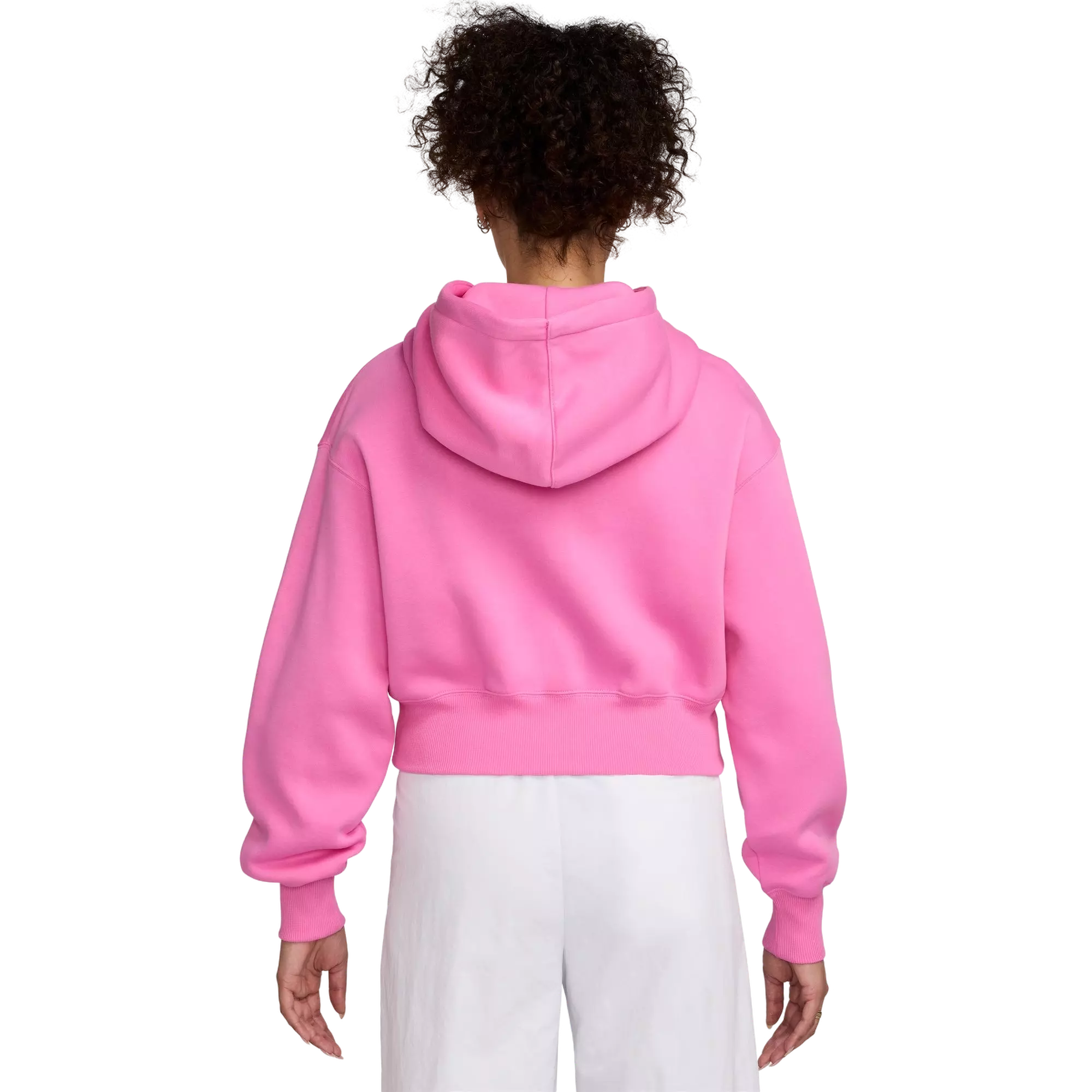 Nike Women's Sportswear Phoenix Fleece Loose Full-Zip Crop Jacket - PINK