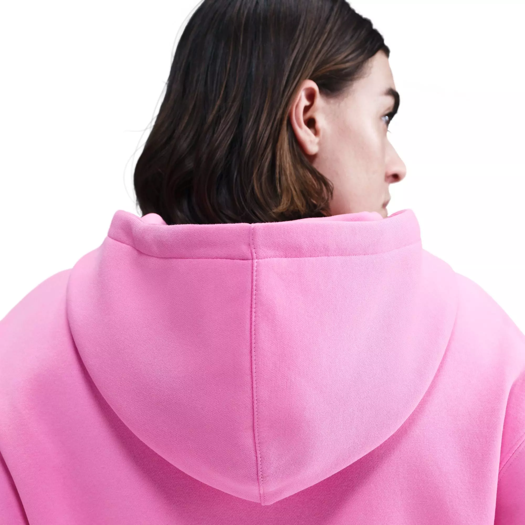 Nike Women's Sportswear Phoenix Fleece Loose Full-Zip Crop Jacket - Pink - PINK