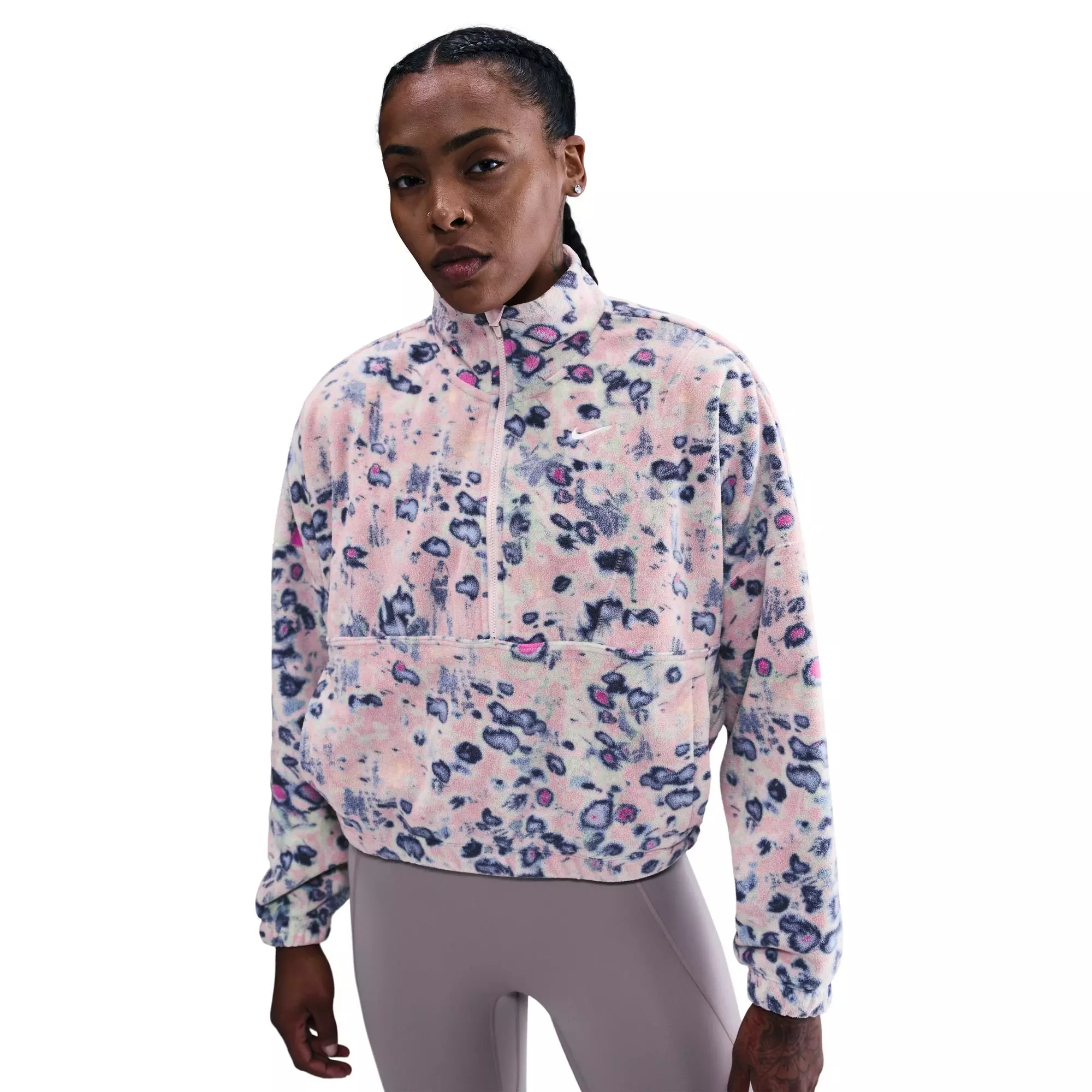 Nike Women's One Therma-FIT 1/2-Zip Fleece Jacket - MULTI-COLOR