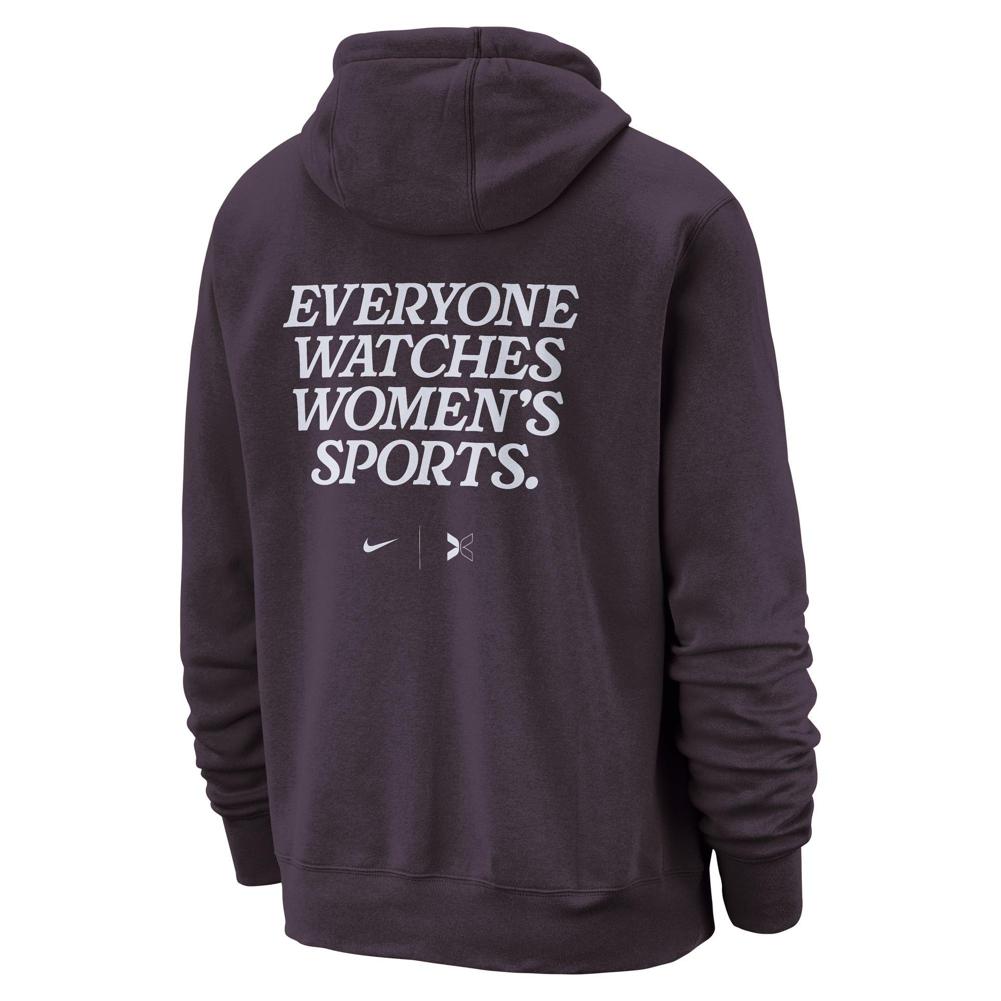 Nike Women's By TOGETHXR Everyone Watches Women's Sports&trade; Pullover Hoodie - BLACK Thumbnail View 6