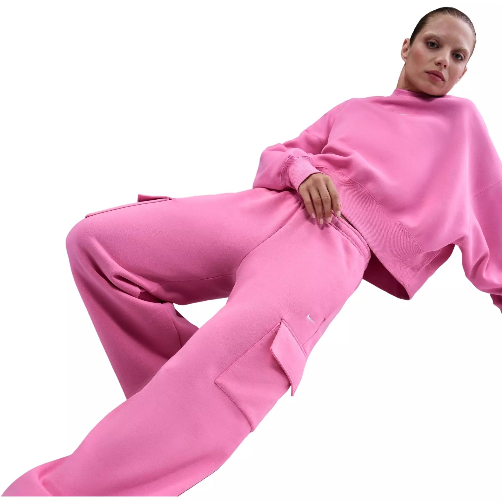 Nike Women's Sportwear Phoenix Wide Leg Cargo Pants - PINK
