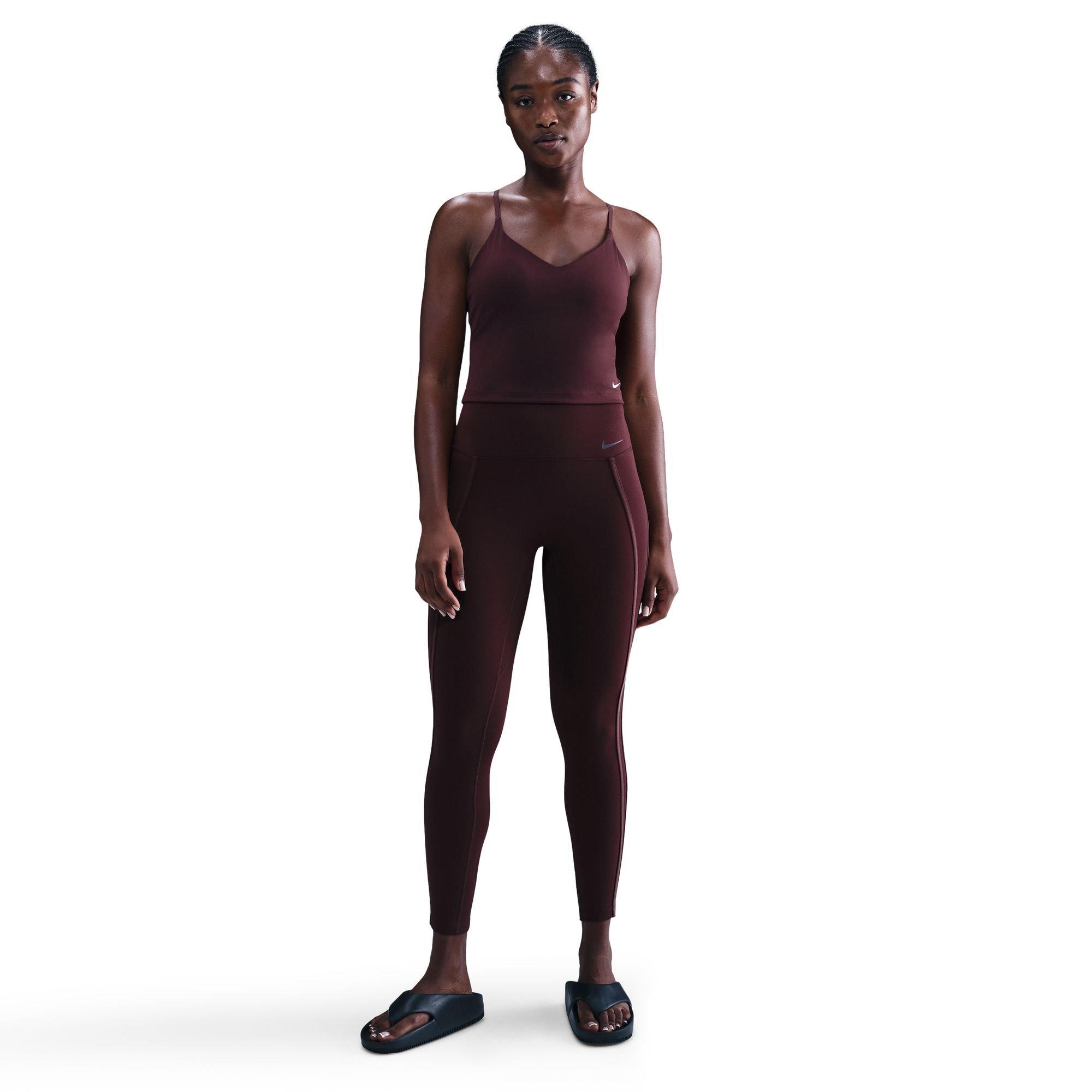 Nike Women's One High-Waisted 7/8 Leggings - BURGUNDY Thumbnail View 1