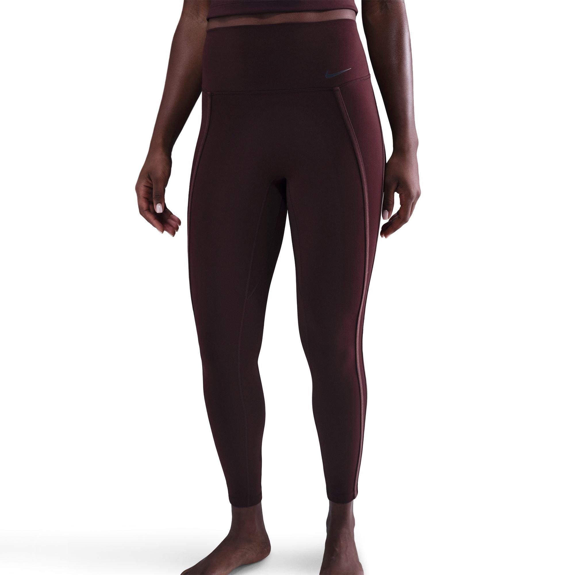 Nike Women's One High-Waisted 7/8 Leggings - BURGUNDY Thumbnail View 3